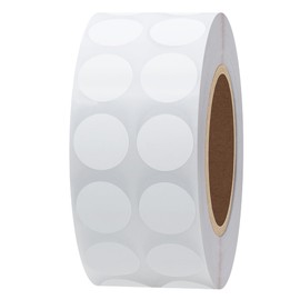 Hybsk Removable Stickers, Round Color Labels, Round, 2,000 Sheets/Roll, Small Diameter 0.5 inches (13 mm), 2000 Sheets/Roll, Round Stickers, White, File and Office Use, Color-coded Stickers (White)
