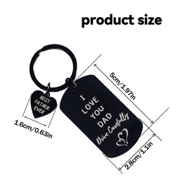 Gosknor Drive Safe Dad Keychain from Daughter, I Love You Dad Drive Carefully Keyring Gifts Fathers Day Key Chain Meaningful Present for Birthday Christmas (Black)