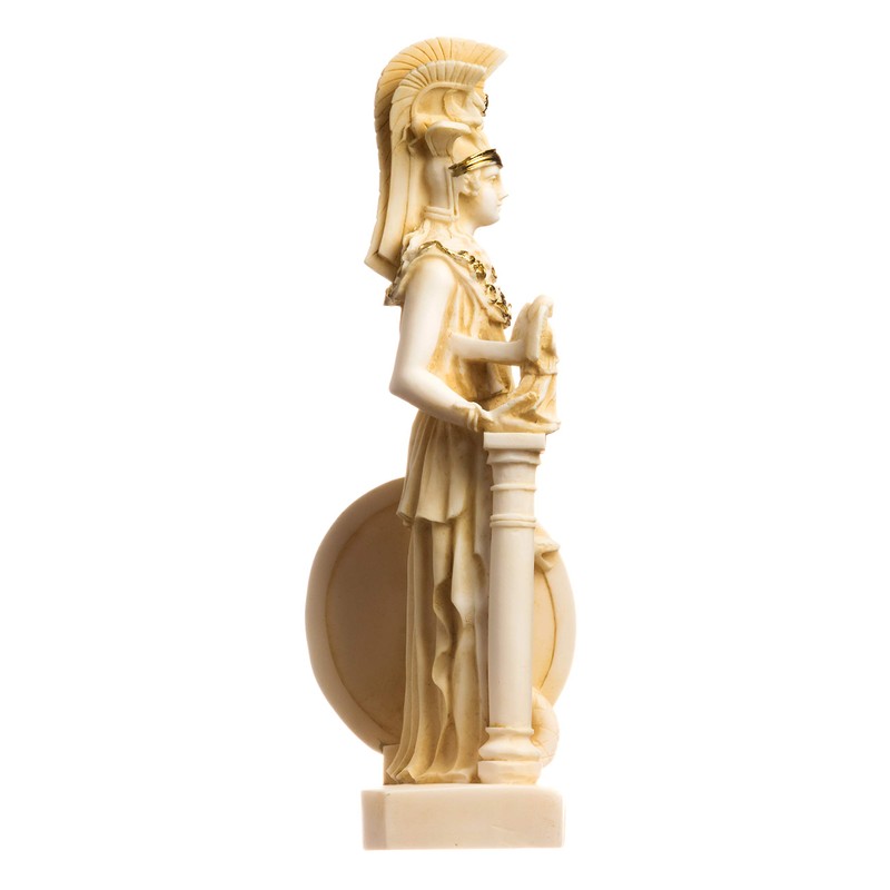 Athena Parthenos Varvakeion Holding Medusa Shield Greek Goddess Alabaster Statue