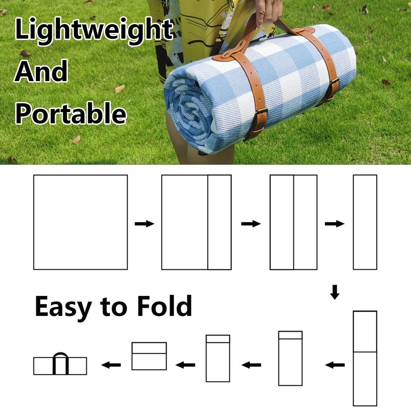 Campsuper 79”x79” Picnic Blanket Extra Large, Waterproof and Foldable Beach