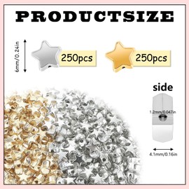500 PCS Star Spacer Beads, Arcylic Star Shape Spacer Beads, Star Loose Beads, Star Jewellery Beads, Small Hole Spacer Beads, Star Beads Charms, for DIY Necklace, Bracelet, Earring Craft