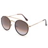 Pro Acme Double Bridge Round Sunglasses for Women Men 100%