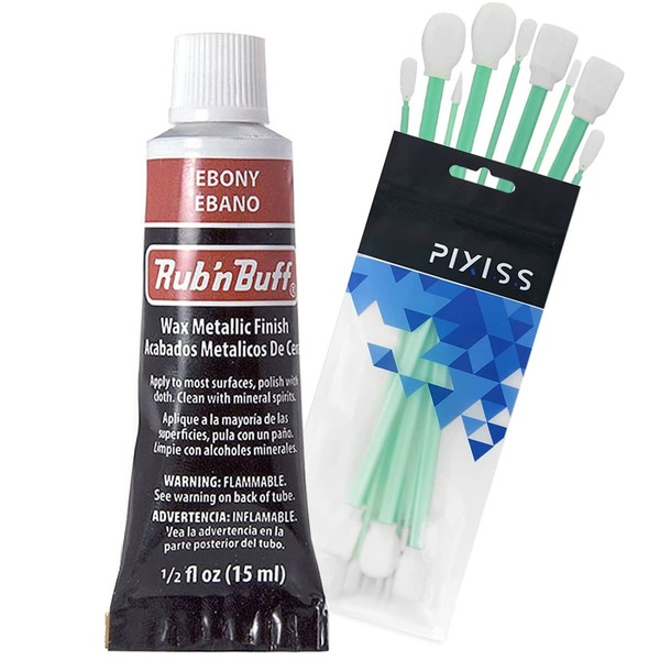 GRAS Art Bundles Rub n Buff Wax Metallic Ebony, Rub