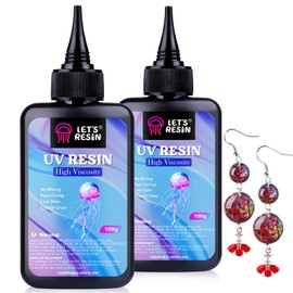 LET'S RESIN UV Resin,200g High Viscosity Crystal Clear Thick UV Resin Kit, Quick-Curing&Low Shrinkage Ultraviolet Epoxy Resin for Crafts, Doming, Coating