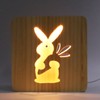 Wooden Carving Night Light Rabbit Shape Soft Light Eye Protection