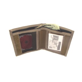 Rainbow of California Bifold Neck ID Wallet – USA Made, Lightweight, Water-Resistant Travel Wallet with Adjustable Neckstrap, Zipper Pockets, and Clear Windows for Cards & IDs (Coyote Brown)