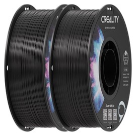 Creality ABS Filament 1.75mm Black 2 kg, 3D Printer Filament Bundle, Excellent Resistance, Odorless Non-Toxic, Stability, Tough, 2 Pack(4.4 lbs) (Black 2-Pack)