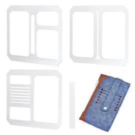 INFUNLY 4pcs/Set Acrylic Wallet Patterns Templates DIY Leather Craft Clear Stencil Templates Transparent Coin Purse Pattern Board for for Women's Leather Clutch Wallet Purse Hand Made Craft Making