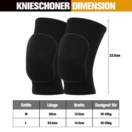 ZOCONE 2 Pairs Knee Pads Volleyball Black Knee Pads Dance Soft Knee Pads for Women Men Elastic Knee Pads with Sponge Knee Protection for Sports Football Handball Volleyball Dancing (L)