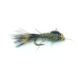 Gold Bead Head Hares Ear Fly Fishing Flies. 1 Dozen Flies (14)