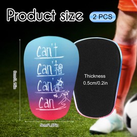 2pcs Mini Soccer Shin Guards, 3.15x1.97 Inch Letter Style Extra Small Shin Guards Football Shin Pads Protective Shin Guards for Kids Teens Adults Boys Girls (Gradient Blue)