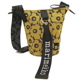Marimekko 092703 920 Women's Shoulder Bag, Pieni, Unicco, Floral Print, Mini Bag, Yellow, Black, Yellow Black