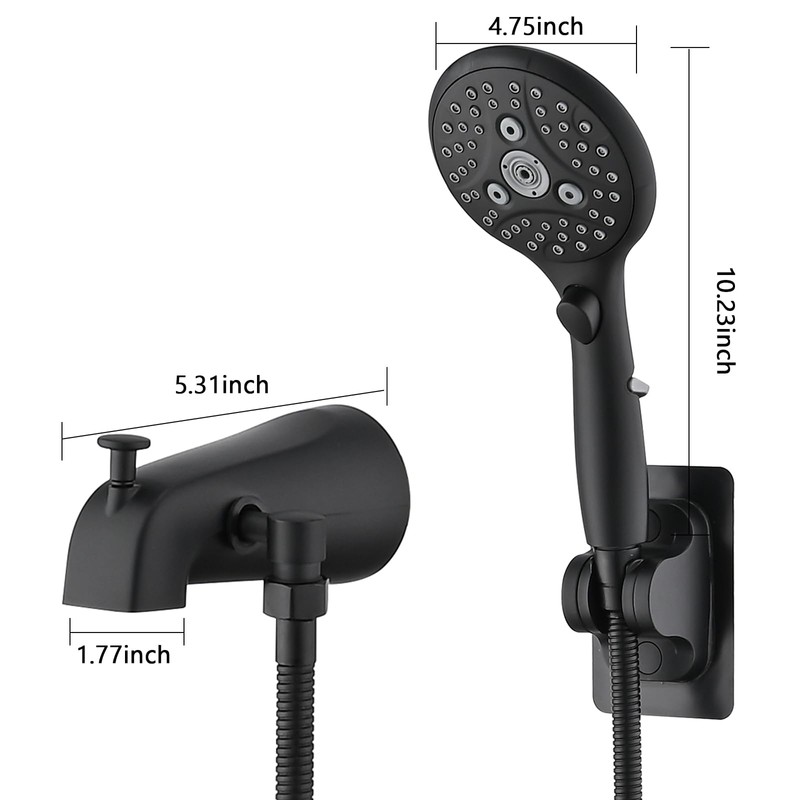 PROOX All Metal Tub Spout with Diverter Matte Black, 6