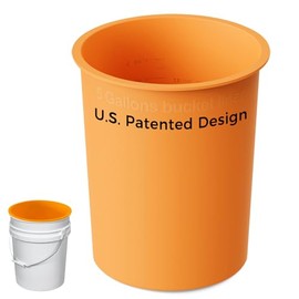 5 Gallon Bucket Liner Reusable Bucket Saver for Concrete Mix Thinset Paint, Reusable Silicone Bucket Pail Liner for Kitchen, Outdoor, Gardening, Camping, Thinset & Paint,Orange
