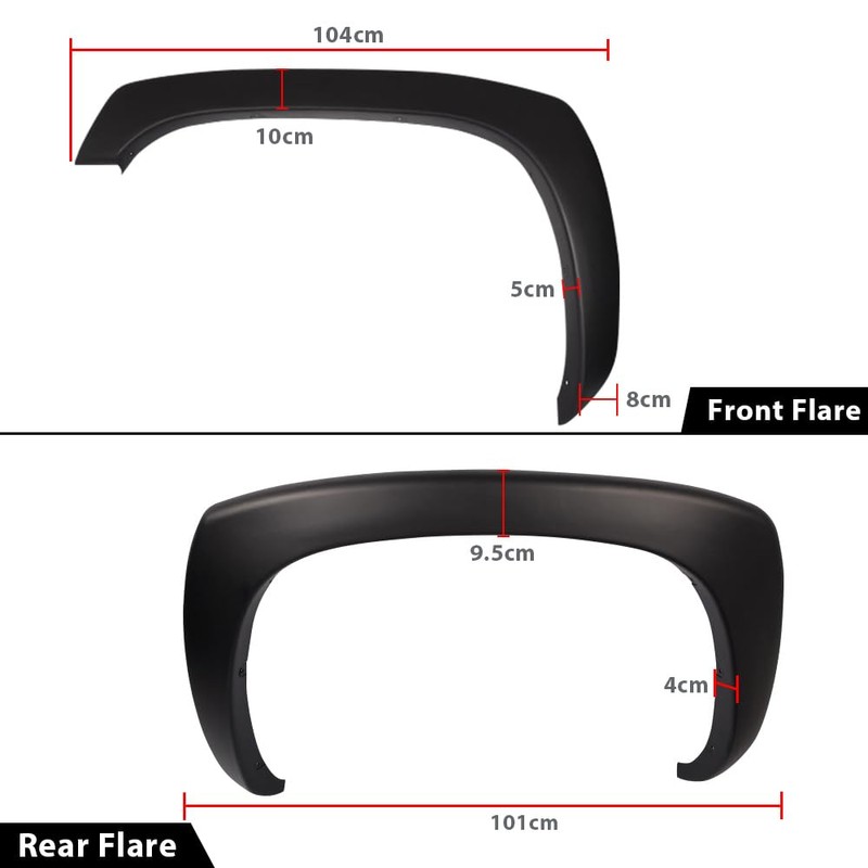 DOTCOM Fender Flares 4PCS,Compatible with Chevy Silverado & GMC Sierra