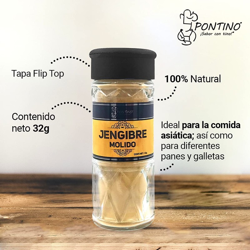 Pontino Jengibre Molido 32 Gramos 2 Piezas