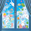 CCINEE Cute Easter Window Cling Stickers: Bunny Easter Eggs Decals for Home Decoration - 12 Sheets