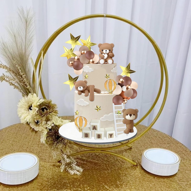 Decoración para tartas de oso con letras de bebé, decoración