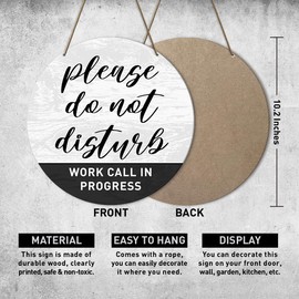 Please Do Not Disturb Door Hanging Sign, Do Nit Knock Or Ring Doorbell Decor Sign for Office Home Meeting Clinics Law Firms Wall Decorations, Work Call in Progress