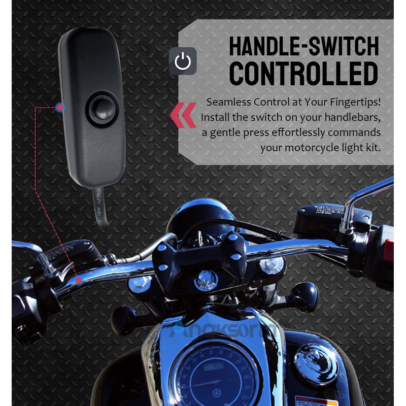 8pcs Motorcycle Underglow LED Strip Light Kit Waterproof RGB Neon