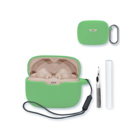 Case for JBL Tune 230NC TWS - True Wireless in-Ear Headphones,Soft Protective,BOVUGAC Silicone Case Cover with Keychain & Cleaning Kit & Lanyard for JBL Tune 230NC TWS Earbuds-Mocha