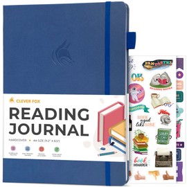 Clever Fox Reading Journal Large – Guided Book Review Log & Tracker – Gifts & Accessories for Reading Lover – Book Tracking Journal for Kids & Adults, 8.5x11.2” (Blue)