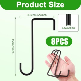 Taicols 8 Stück Zaunhaken, Pflanzenhänger, Garten Hängehaken, Zaunlicht Clips, Stuhlkranzaufhänger, Terrassen Pflanzenhaken zum im Innen Außen Aufhängen von Pflanzen, Vogelfutterspender, Lichter