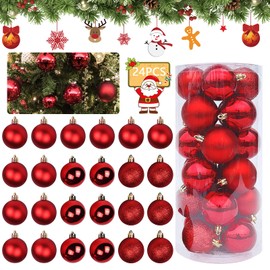 Christmas Tree Decorations, Pack of 24 Christmas Tree Baubles, Christmas Baubles Heart Baubles, Tree Baubles Ornaments, Pendant, Christmas Tree Decorations, Christmas Tree Baubles, Hanging Ornament,