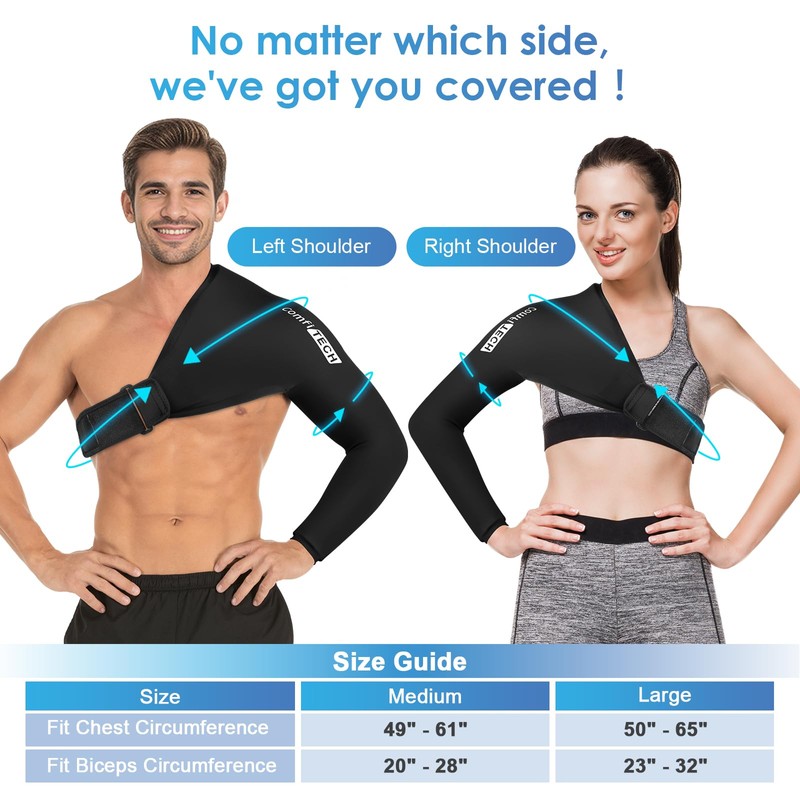Comfitech Shoulder Arm Ice Pack Wrap for Pitchers, Ice Arm