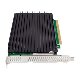 H!Fiber NVMe SSD Adapter for M.2 SSD (4X M.2(M Key)), PCI Express 3.0 x16 Lane Host Adapter, Requires Motherboard BIOS Support for Bifurcation, with Heatsink