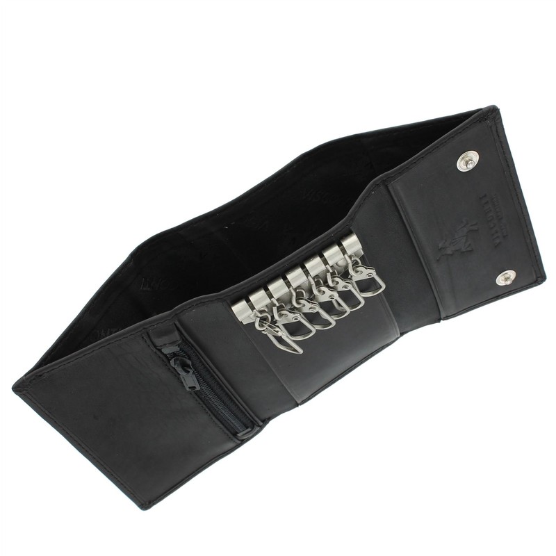 Visconti Compact Leather Keycase Wallet 1178 Black