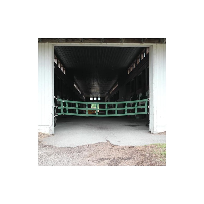 Barn Door Guard, Heavyweight Poly Webbing Stall Barrier, Adjustable, Stainless