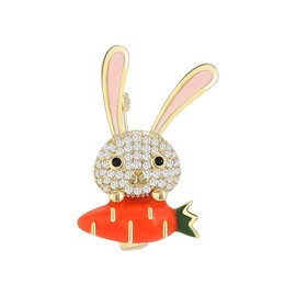 WCRAZYE Rhinestone Bow Rabbit Brooch Pin for Women Girls Men Gold Plated Fashion Cute Crystal Bow Enamel Cartoon Bunny Gentleman Brooches Lapel Pins Lucky Decor Dress Accessories Easter Holiday Jewelry Gift (Style 3)