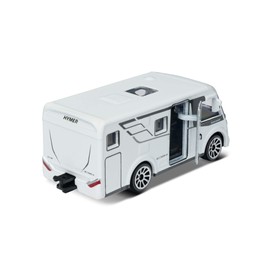 Majorette 212057601Q02 Explorer Hymer Mobil Exsis-i, Camper, Motorhome, Camping, Toy Car, Freewheel, 7.5 cm, White, for Children from 3 Years