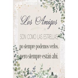 DEXSA Los Amigos Wood Plaque Frame (Spanish) 4"x6" | Made in the USA | Wonderful Gift | Inspirational Saying | Metal Hanger and Easel on Back | Self-Standing or Wall Hanging