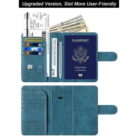 Funda para pasaporte de piel, para viajes, viajes, viajes, viajes, accesorios de viaje para hombres y mujeres, 117#Azul, Para Airtag