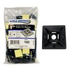 Kable Kontrol Zip Tie Mounts, 1” Sq, Black, 100 Pcs,