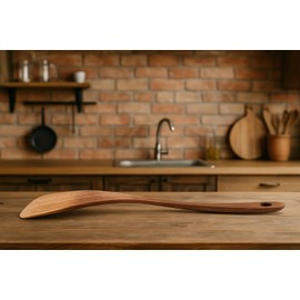 Cuisim Wooden Spatula Acacia Wood Flat Turner, Heat-Resistant, Ideal Christmas Gift, Nonstick Cookware Safe, Scratch-Free Utensil for Cooking, Stirring, Flipping