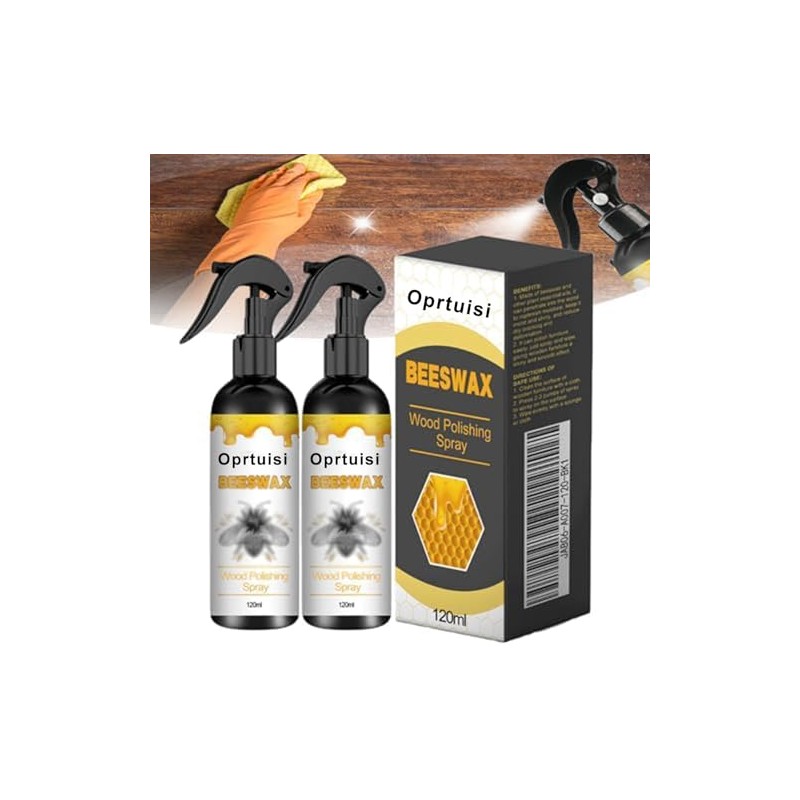 Oprtuisi Natural Beeswax Furniture Polish Spray, Wood Cleaner and Polish,