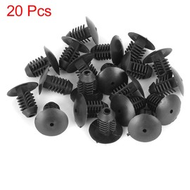 20pcs 10mm Hole Dia Plastic Bolt Rivets Fastener Mudguard Bumper Retainer Clips Black for Auto