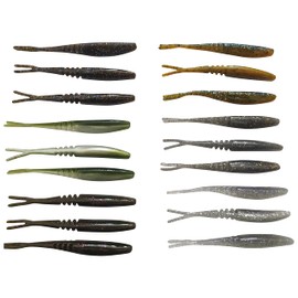 SANDAFishing Rubber bait set, perch, zander, split tail minnow, 3.75 inches, ShadXperts no action rubber fish for Cheburashka rig drop shot shad fishing on offset hook predatory fish 9 cm (mix 9 cm, set 1)