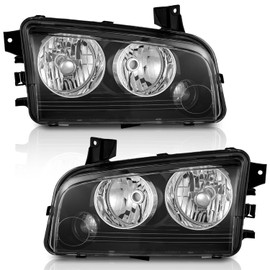 WEELMOTO for 2006-2010 Dodge Charger Headlights Assembly, Headlamp Replacement for 06-10 Dodge Charger 4-Door Sedan Models Headlight Assemblies