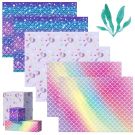 Grehge apping Paper, 6 Sheets Birthday Wrapping Paper Rainbow Pink Blue Premium Gift Wrapping Paper for Birthday Party Wedding Festive Decorations