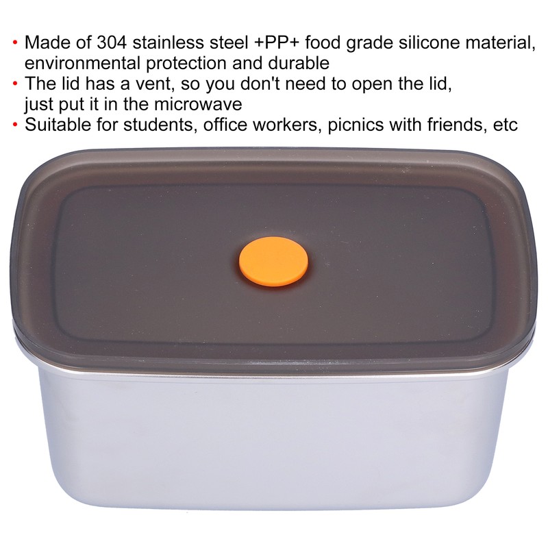 Food Storage Box Food Grade Stainless Steel Fruit Container Bento