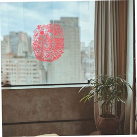 Operitacx 2 Sheets Chinese Paper Cut Window Decals Traditional Handcrafted Design for Spring Festival Year Celebrations Aesthetic Decor for Home and Party