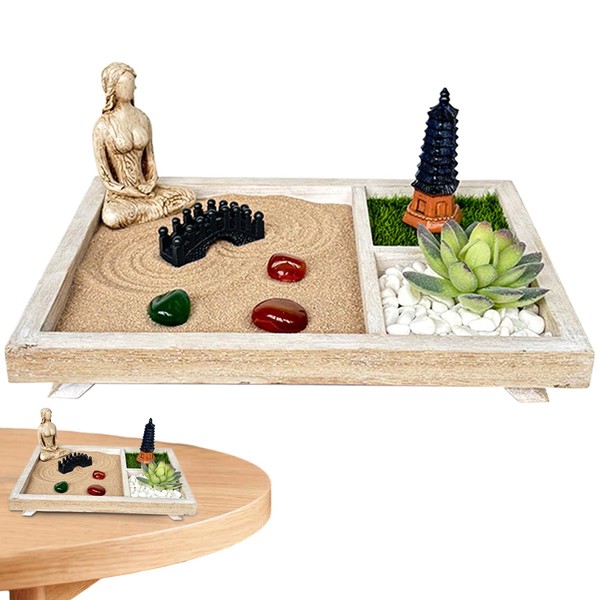 Desktop Zen Garden | Miniature Japanese Sand Garden Crafts Kit,Tabletop