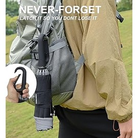 QWB QWB TUMAAOTU Inverted Umbrella with Carabiner Handle, Wind Proof Umbrellas For Rain, 46 Inch Portable Reverse Folding Umbrella, Car Umbrella for Women Men, 10 Ribs (black)