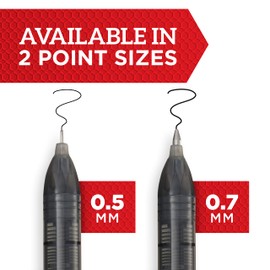 Sharpie Rollerball Pen, Needle Point (0.5mm) Precision Pen, Black Ink, 4 Count