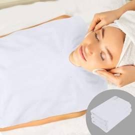 SINLAND Microfiber Esthetician Towels for Facials 3 Pack Mask Removing Face Wrap Soft Facial Cloth with Split Design Spa Towels for Facial Steam Massage Cleansing White