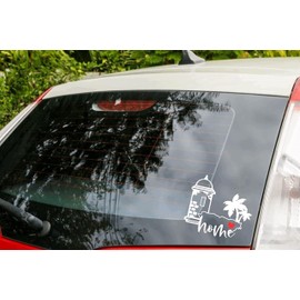 Puerto Rico 2 Pack Decal Sticker Glass Bottle Mug Tumbler Car Window Decorative Label Decal Stickers Puerto Rico Map Flag Morro Decal (3.4" X 3", WHITE/RED HEART)